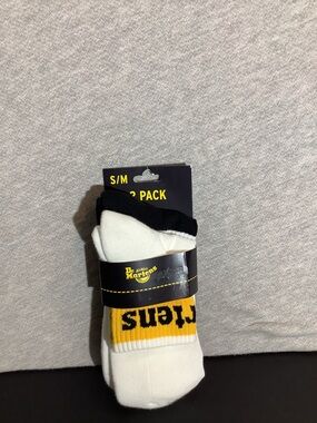 Dr. Martens White, Yellow & Black Logo Crew Socks - 2 Pack